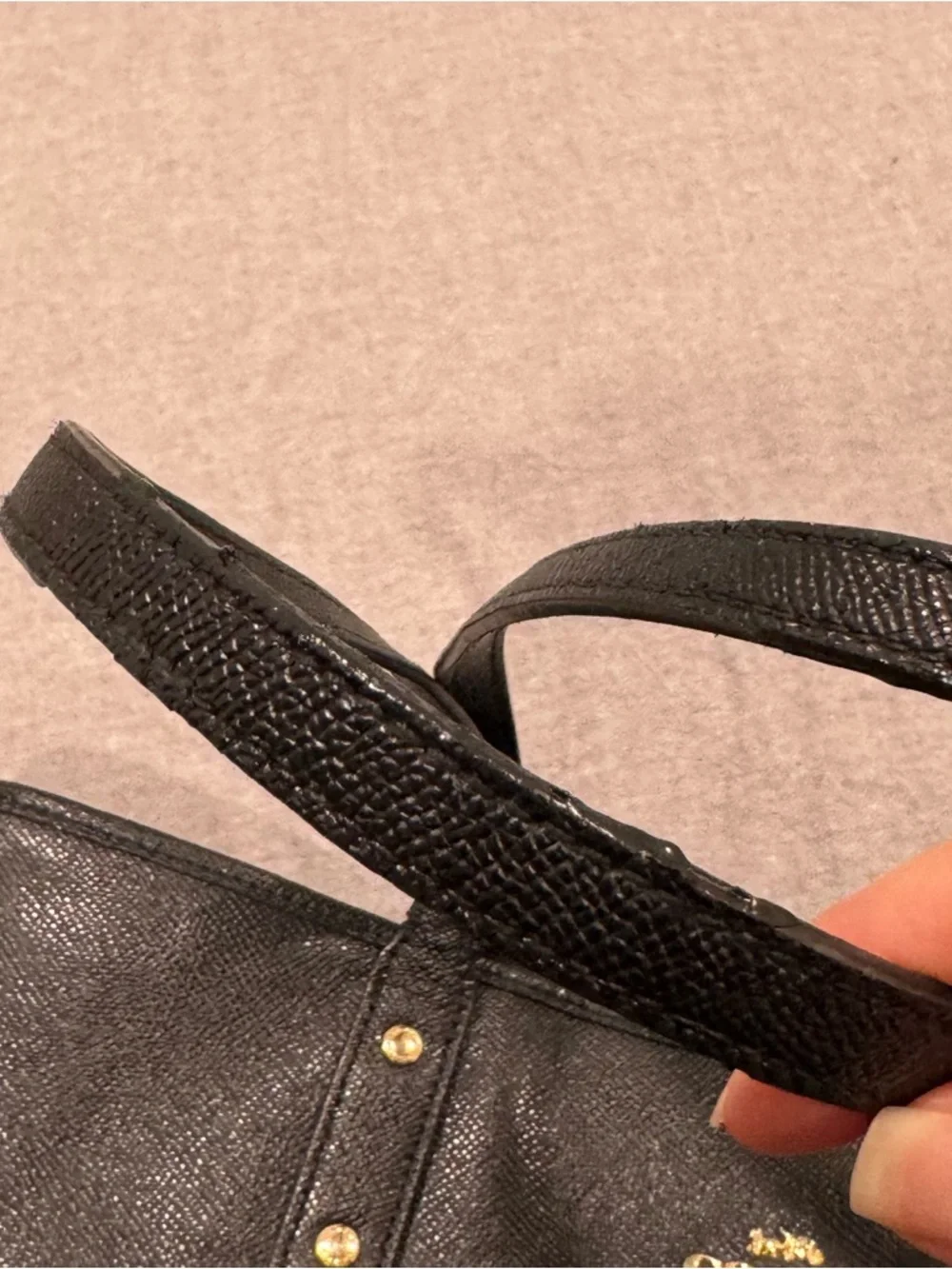Coach black leather